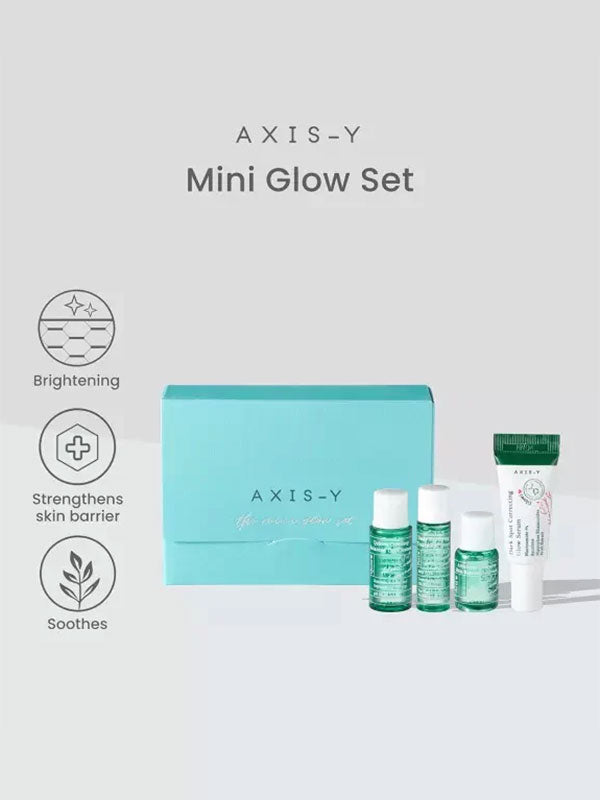 Axis-y The Mini Glow Set~"Your-4-step glow-to-go: Brighten,hydrates,and balance skin tone"