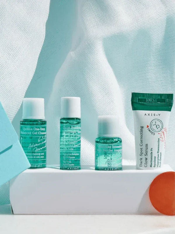 Axis-y The Mini Glow Set~"Your-4-step glow-to-go: Brighten,hydrates,and balance skin tone"