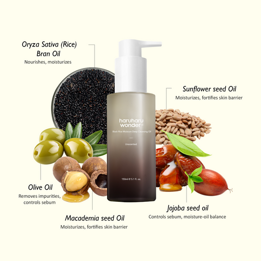 Haruharu wonder Black Rice Moisture Deep Cleansing (Unscented) ~ "Gentle & Safe for sensitive skin, Perfect for removing stubborn makeup and sunscreen"