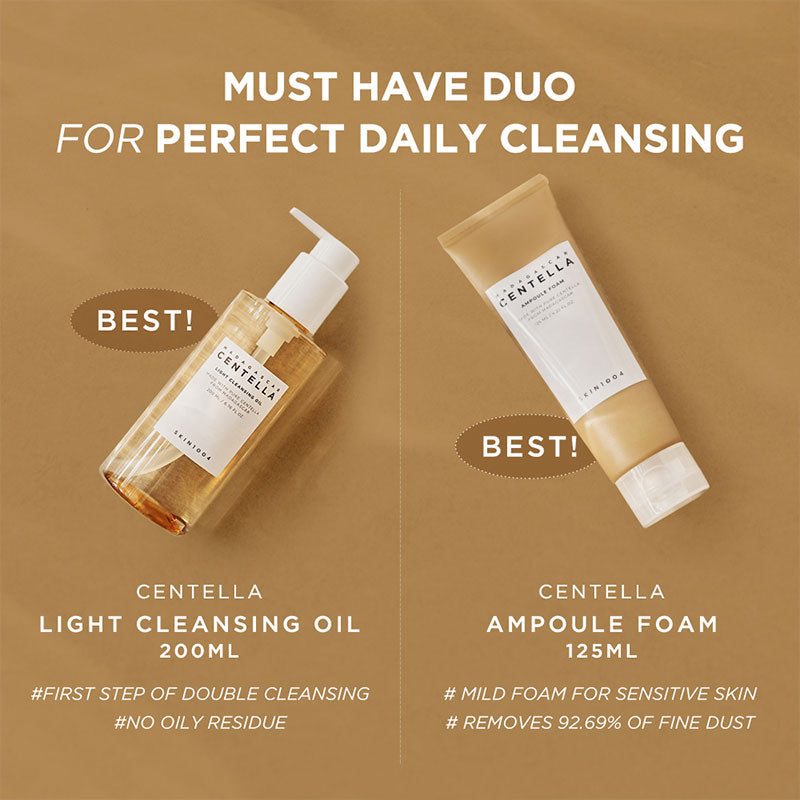 SKIN1004 Madagascar Centella Double Cleansing Duo~"perfect for a thorough two-step cleanse, removing makeup, sunscreen, and impurities"